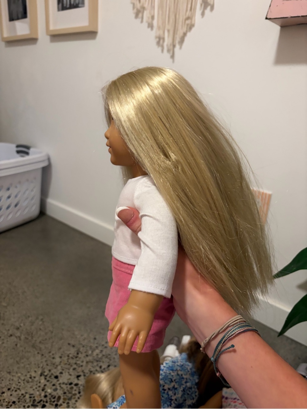 American Girl Blonde Doll in White Top and Pink Skirt - Picture 2 of 4